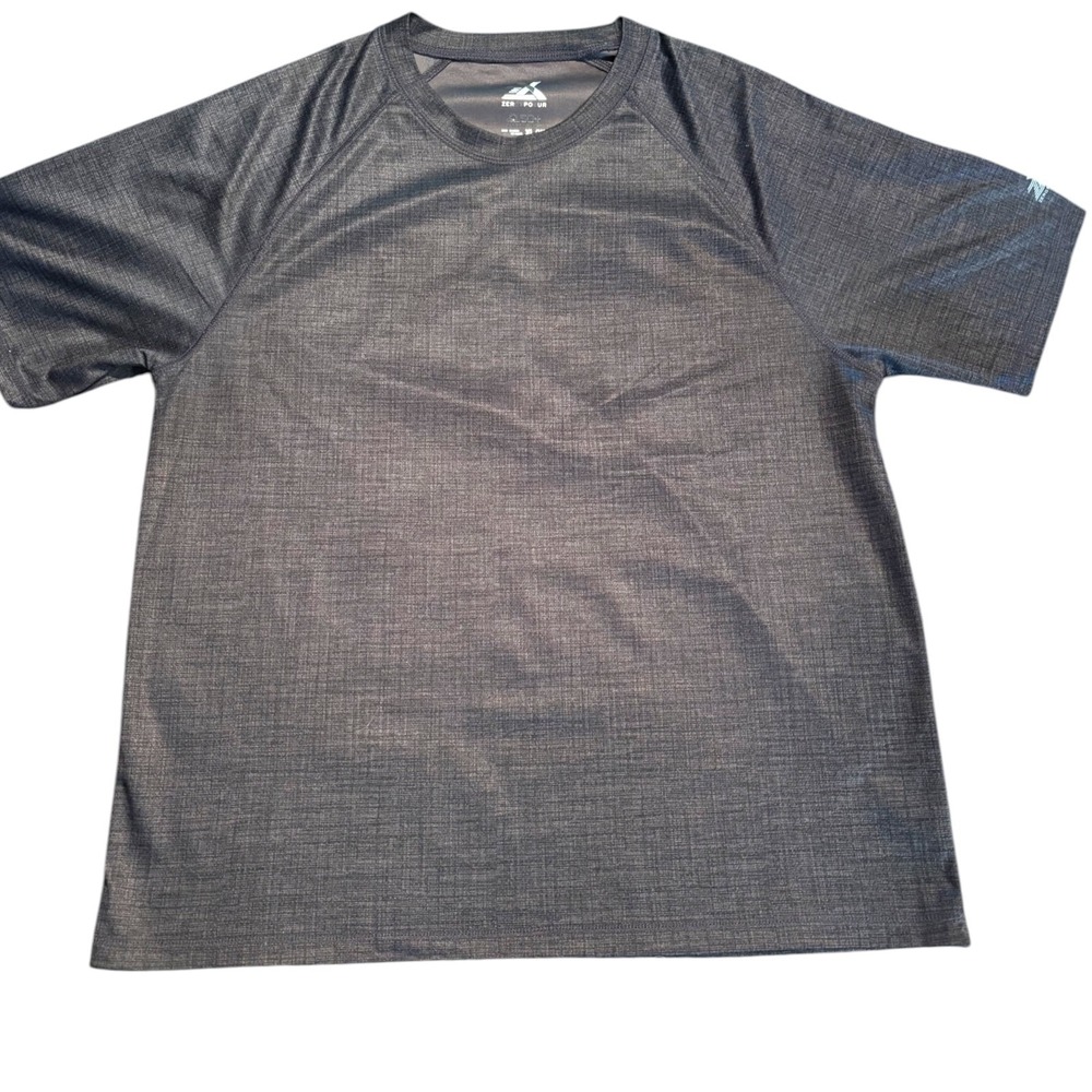 ZeroXposur Mens XL Performance T-Shirt Gray Blk Cubic Short Sleeve Raglan Tee